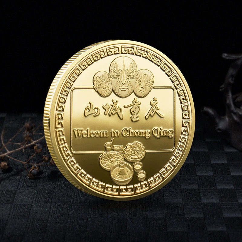 China Souvenirs Coin Trip Commemorative Coins Unique Travel Gift Ideas Hongya Cave 洪崖洞 2051-Chinese Style Finds™