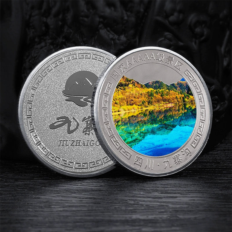 China Souvenirs Coin Trip Commemorative Coins Unique Travel Gift Ideas Jiuzhaigou Valley National Park 四川九寨沟 2275-Chinese Style Finds™