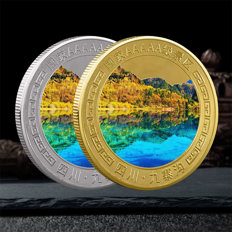 China Souvenirs Coin Trip Commemorative Coins Unique Travel Gift Ideas Jiuzhaigou Valley National Park 四川九寨沟 2275-Chinese Style Finds™