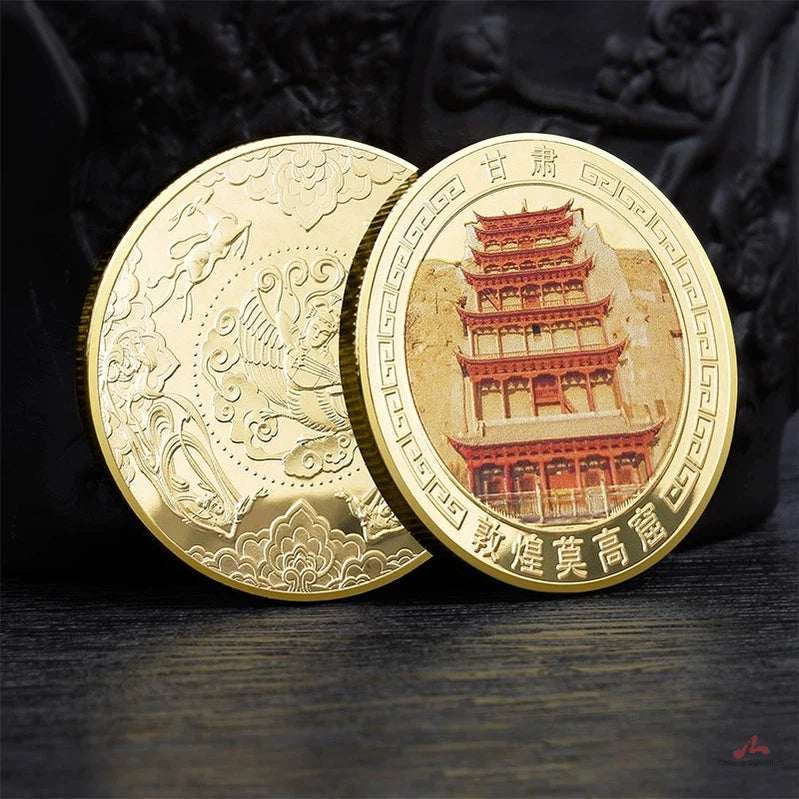 China Souvenirs Coin Trip Commemorative Coins Unique Travel Gift Ideas Mogao Caves 莫高窟 2243-Chinese Style Finds™