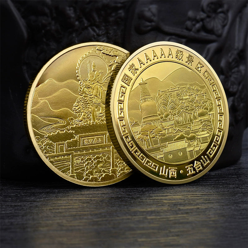 China Souvenirs Coin Trip Commemorative Coins Unique Travel Gift Ideas Mount Wutai 山西五台山 1998-Chinese Style Finds™