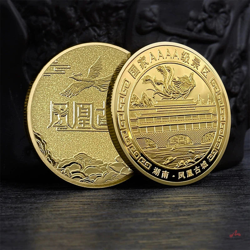 China Souvenirs Coin Trip Commemorative Coins Unique Travel Gift Ideas Phoenix Ancient City 凤凰古城 2315-Chinese Style Finds™