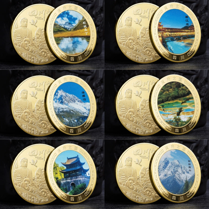 China Souvenirs Coin Trip Commemorative Coins Unique Travel Gift Ideas Sichuan 四川 2018-Chinese Style Finds™