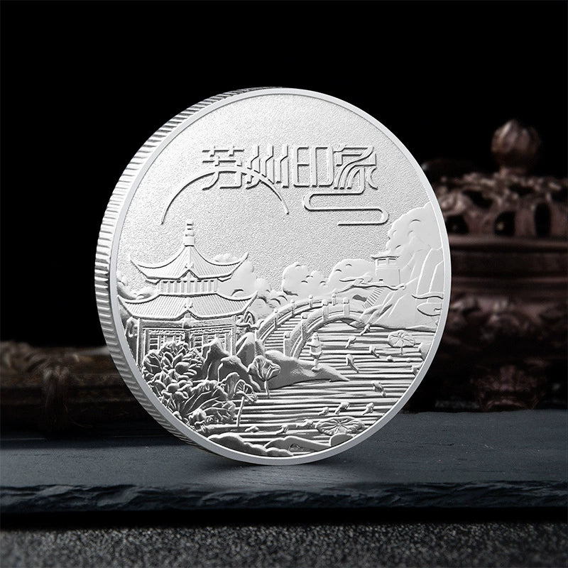 China Souvenirs Coin Trip Commemorative Coins Unique Travel Gift Ideas Suzhou gardens 苏州园林 1944-Chinese Style Finds™