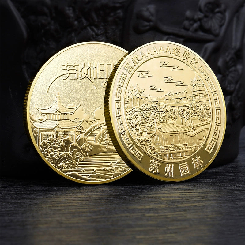 China Souvenirs Coin Trip Commemorative Coins Unique Travel Gift Ideas Suzhou gardens 苏州园林 1944-Chinese Style Finds™