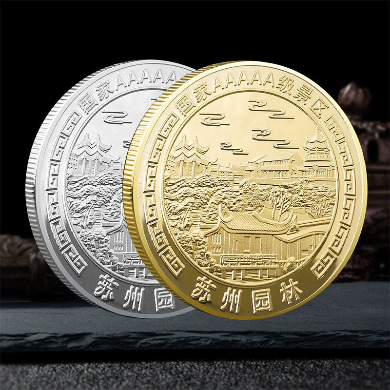 China Souvenirs Coin Trip Commemorative Coins Unique Travel Gift Ideas Suzhou gardens 苏州园林 1944-Chinese Style Finds™