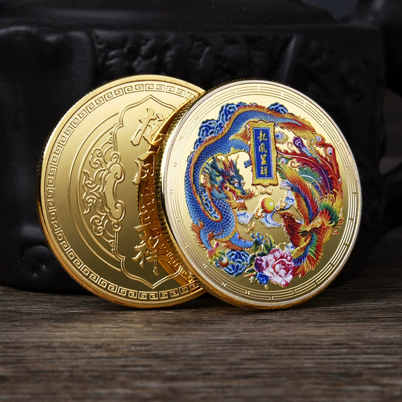 China Souvenirs Coin Trip Commemorative Coins Unique Travel Gift Ideas prosperity brought by the dragon and the phoenix 龙凤呈祥 2025-Chinese Style Finds™