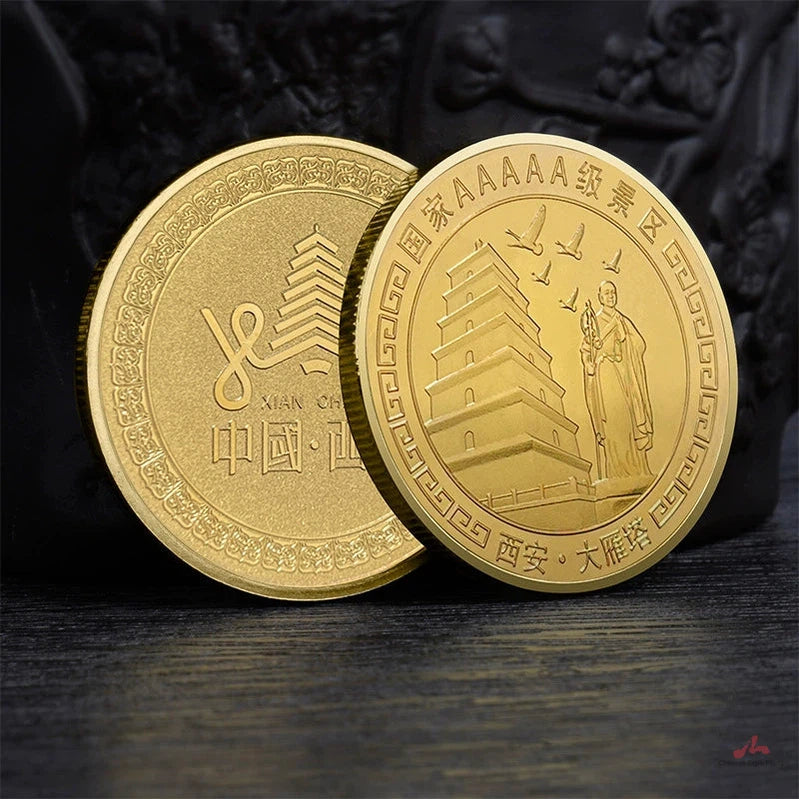 China Souvenirs Coin Trip Commemorative Coins Unique Xi An Ancient City Travel Gift Ideas Dayan Pagoda 西安大雁塔 2295-Chinese Style Finds™