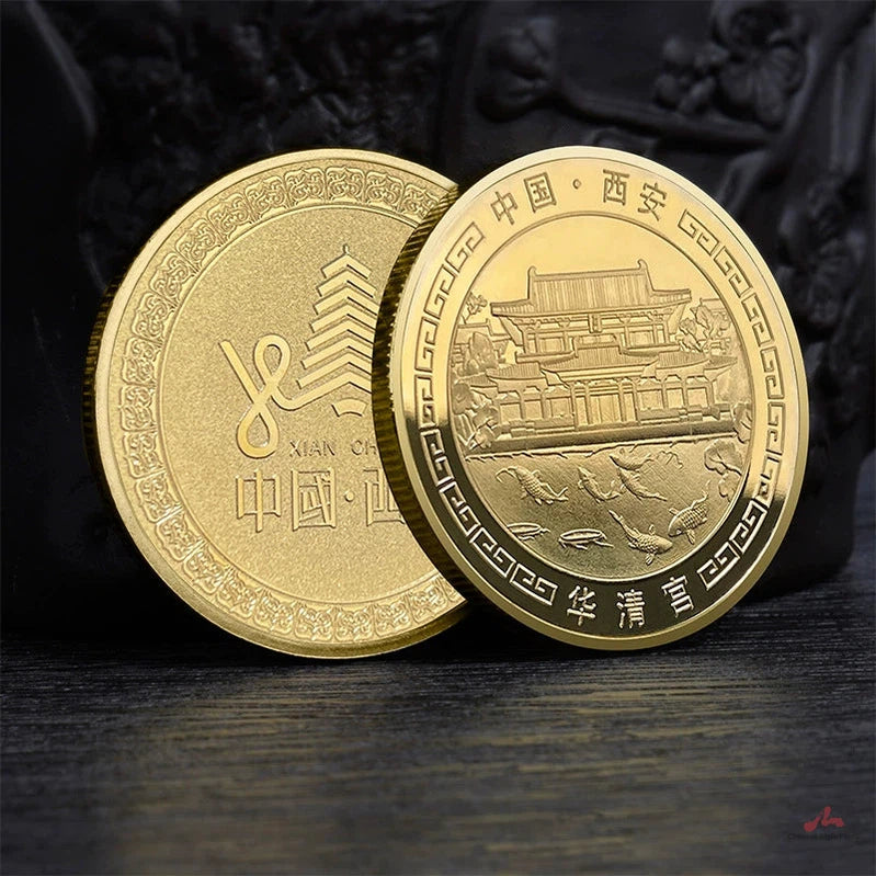 China Souvenirs Coin Trip Commemorative Coins Unique Xi An Ancient City Travel Gift Ideas Huaqing Palace 西安华清宫 2293-Chinese Style Finds™