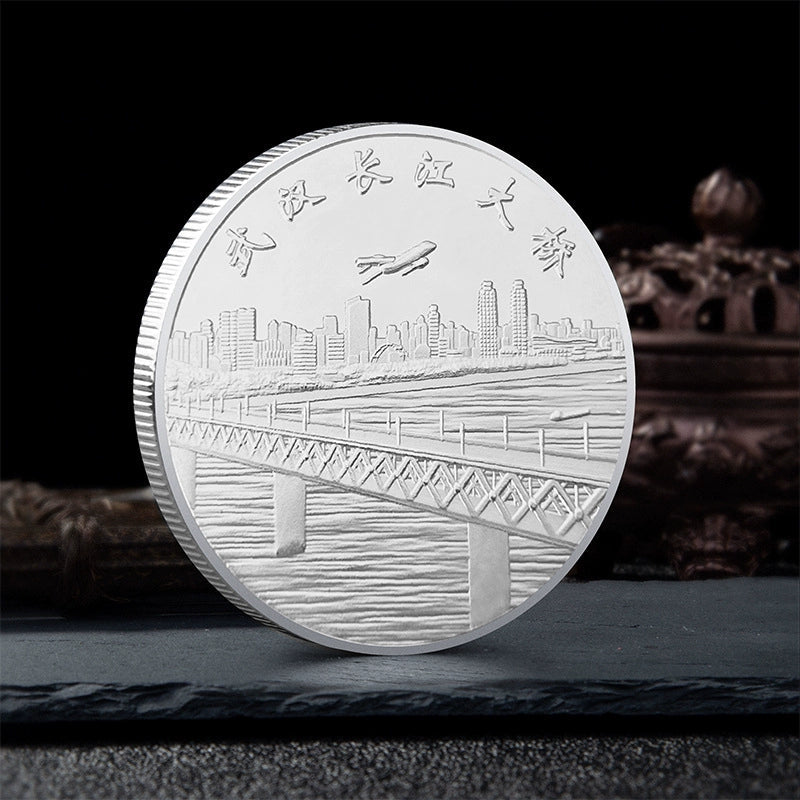 China Souvenirs Coin Trip Commemorative Coins Unique Yangtze River Travel Gift Ideas Yellow Crane Tower 黄鹤楼 2201-Chinese Style Finds™