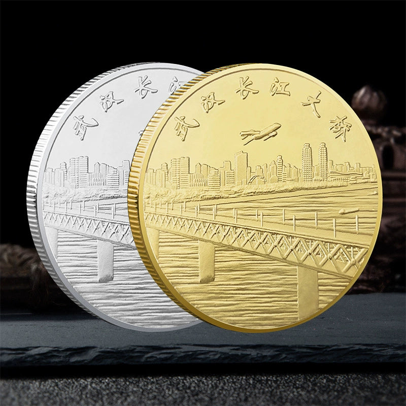 China Souvenirs Coin Trip Commemorative Coins Unique Yangtze River Travel Gift Ideas Yellow Crane Tower 黄鹤楼 2201-Chinese Style Finds™