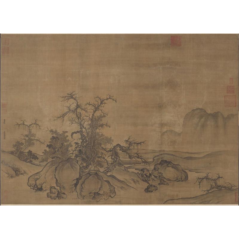 Chinese Antique Art Painting 北宋 郭熙 窠石平远图 Song Gou Xi Ke Shi Ping Yuan Tu China Ancient Wall Picture Ideas 1374-Chinese Style Finds™