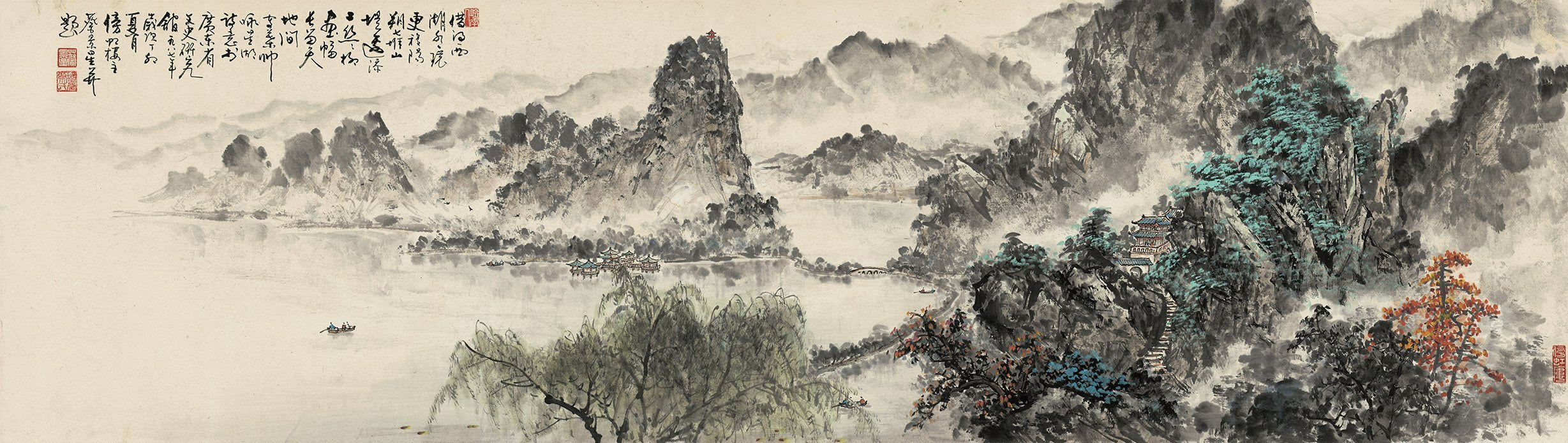 Chinese Antique Art Painting 蔡景星 借问西湖图 Cai Jingxing West Lake China Ancient Wall Picture Ideas 4129-Chinese Style Finds™