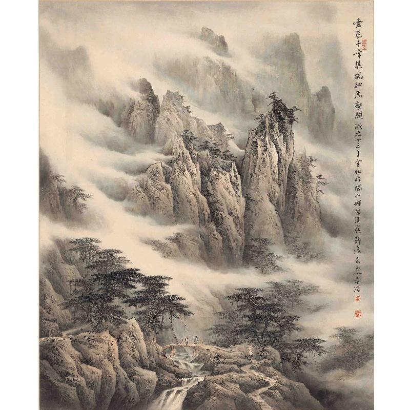 Chinese Antique Art Painting 董希源 云卷千峰集 Dong Xiyuan Yun Juan Qian Feng China Ancient Wall Picture Ideas 3589-Chinese Style Finds™