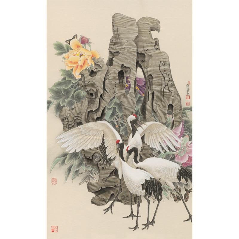 Chinese Antique Art Painting 窦绅卿 吉瑞图 Dou Shenqing Ji Rui Tu China Ancient Wall Picture Ideas 3531-Chinese Style Finds™