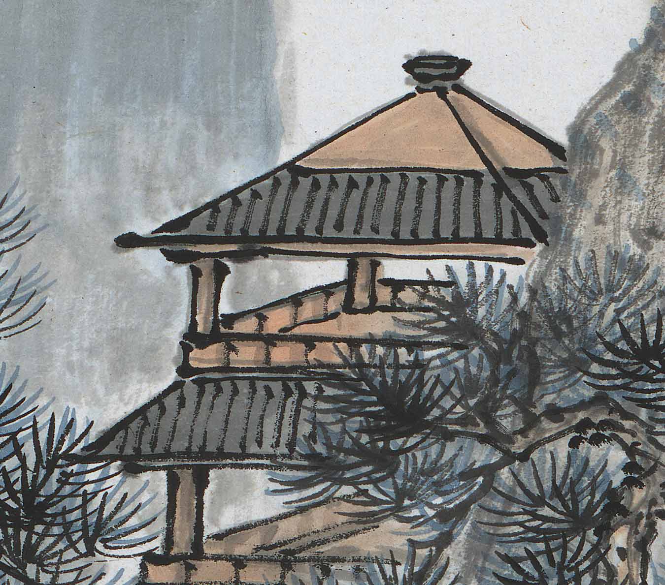 Chinese Antique Art Painting 冯超然 观瀑图 Feng Chaoran Waterfall China Ancient Wall Picture Ideas 4107-Chinese Style Finds™