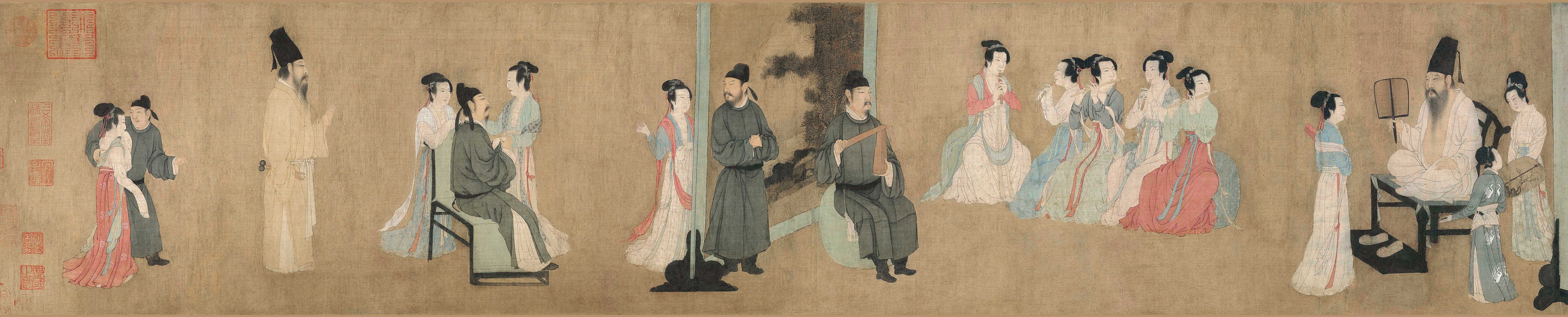 Chinese Antique Art Painting 顾闳中 韩熙载夜宴图 Gu Hongzhong Hai Xi Zai Ye Yan Tu China Ancient Wall Picture Ideas 3881-Chinese Style Finds™