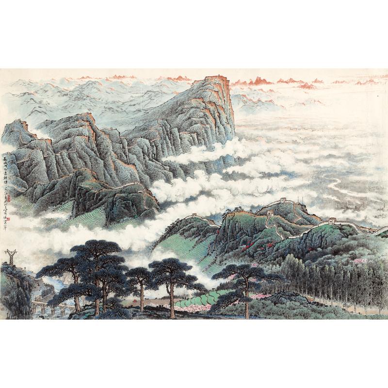 Chinese Antique Art Painting 关山月 长城内外尽朝晖 Guan Shanyue Chang Cheng Great Wall China Ancient Wall Picture Ideas 3517-Chinese Style Finds™