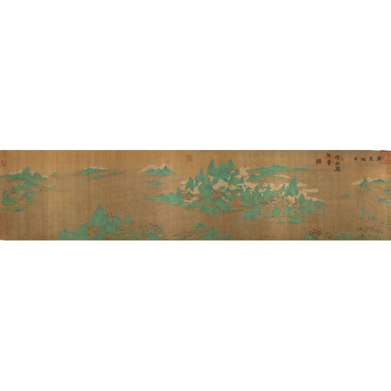 Chinese Antique Art Painting 海天旭日图卷 明 传赵伯驹摹李昭道 Ming Sun Rise Sea China Ancient Wall Picture Ideas 4359-Chinese Style Finds™