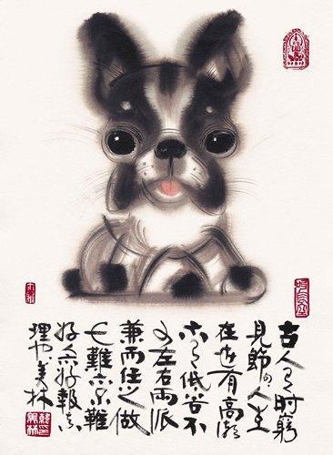 Chinese Antique Art Painting 韩美林 双猴 Han Meilin 2 Monkeys China Ancient Wall Picture Ideas 3419-Chinese Style Finds™