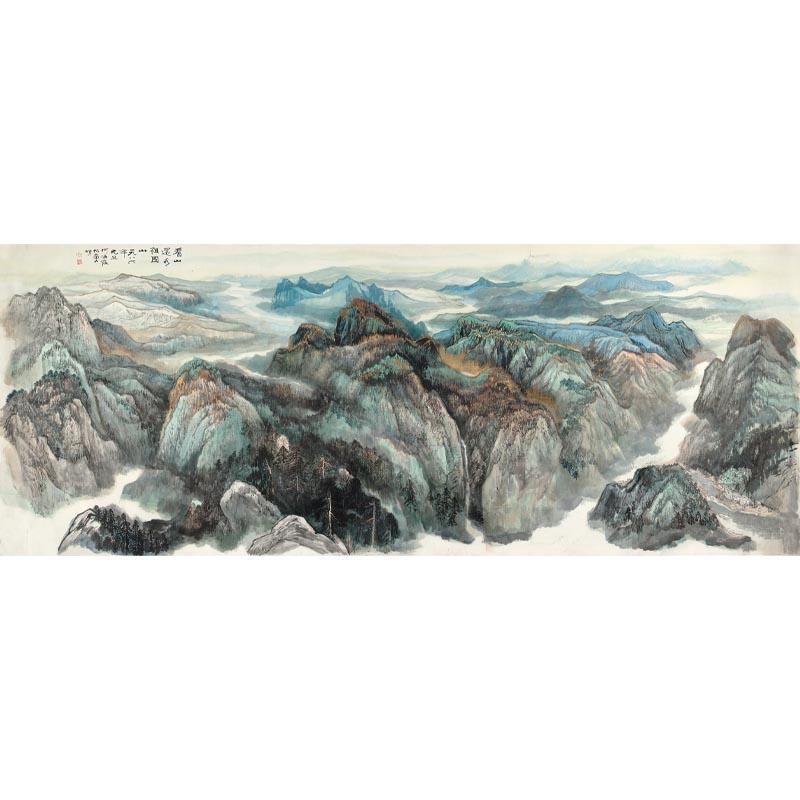 Chinese Antique Art Painting 何海霞 看山还看祖国山 He Haixia China Shan Shui Landscape China Ancient Wall Picture Ideas 3475-Chinese Style Finds™