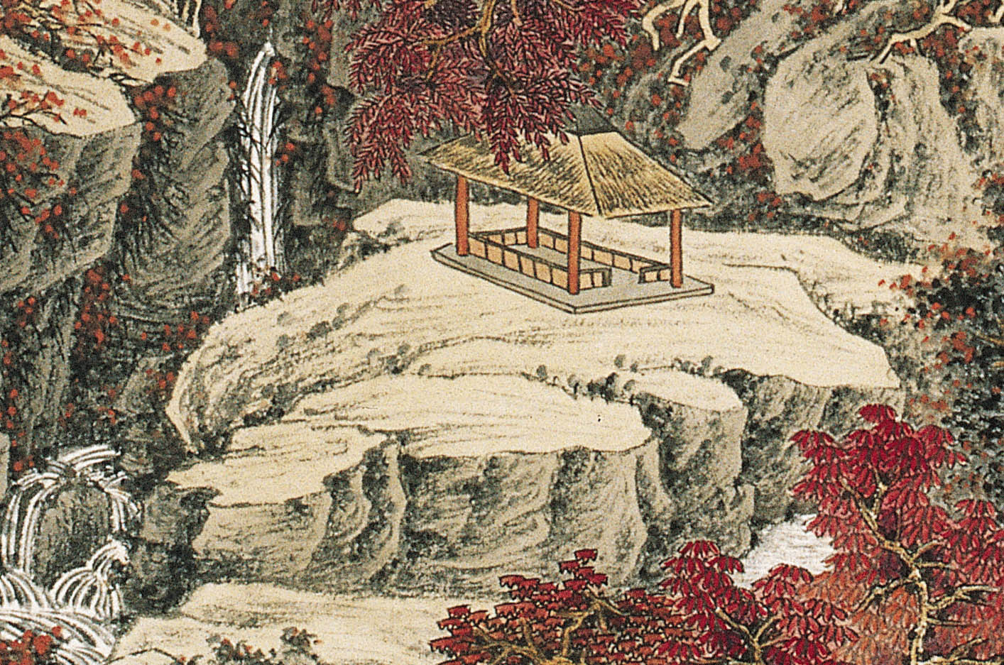 Chinese Antique Art Painting 贾国英 太行高秋 雾云 Jia Guo Ying Taihang Moutain China Ancient Wall Picture Ideas 3883-Chinese Style Finds™