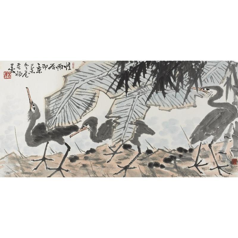 Chinese Antique Art Painting 李苦禅 忆雨后即景 Li Kuchan After Rain China Ancient Wall Picture Ideas 4579-Chinese Style Finds™