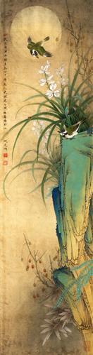 Chinese Antique Art Painting 李晓明 梅兰竹菊 Li Xiaoming Plum Orchid Bamboo Chrysanthemum China Ancient Wall Picture Ideas 4029-Chinese Style Finds™