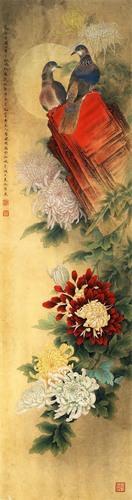 Chinese Antique Art Painting 李晓明 梅兰竹菊 Li Xiaoming Plum Orchid Bamboo Chrysanthemum China Ancient Wall Picture Ideas 4029-Chinese Style Finds™