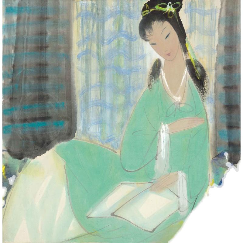 Chinese Antique Art Painting 林风眠 仕女图 Lin Fengmian Women China Ancient Wall Picture Ideas 4283-Chinese Style Finds™