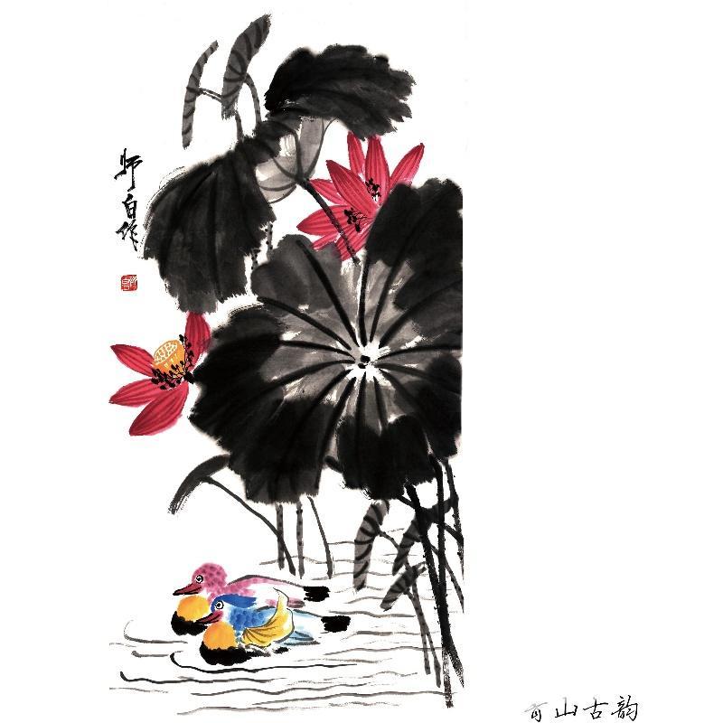 Chinese Antique Art Painting 娄师白 荷花鸳鸯图 Lou Shibai Lotus Birds China Ancient Wall Picture Ideas 4091-Chinese Style Finds™