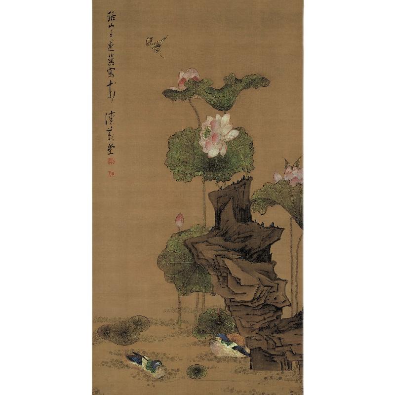 Chinese Antique Art Painting 明 陈洪绶 荷花鸳鸯图 Ming Chen Hongshou He Hua Yuan Yang Tu China Ancient Wall Picture Ideas 1872-Chinese Style Finds™