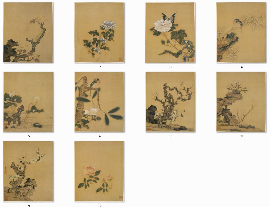 Chinese Antique Art Painting 明 陈洪绶 花鸟精品册 Ming Chen Hongshou Hua Niao Birds Flowers China Ancient Wall Picture Ideas 2136-Chinese Style Finds™