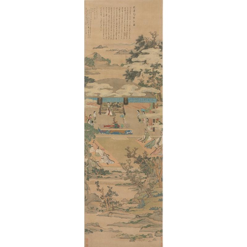 Chinese Antique Art Painting 明 陈洪绶 宣文君授经图 Ming Chen Hongshou Xuan Wen Jun Shou Jing China Ancient Wall Picture Ideas 1968-Chinese Style Finds™