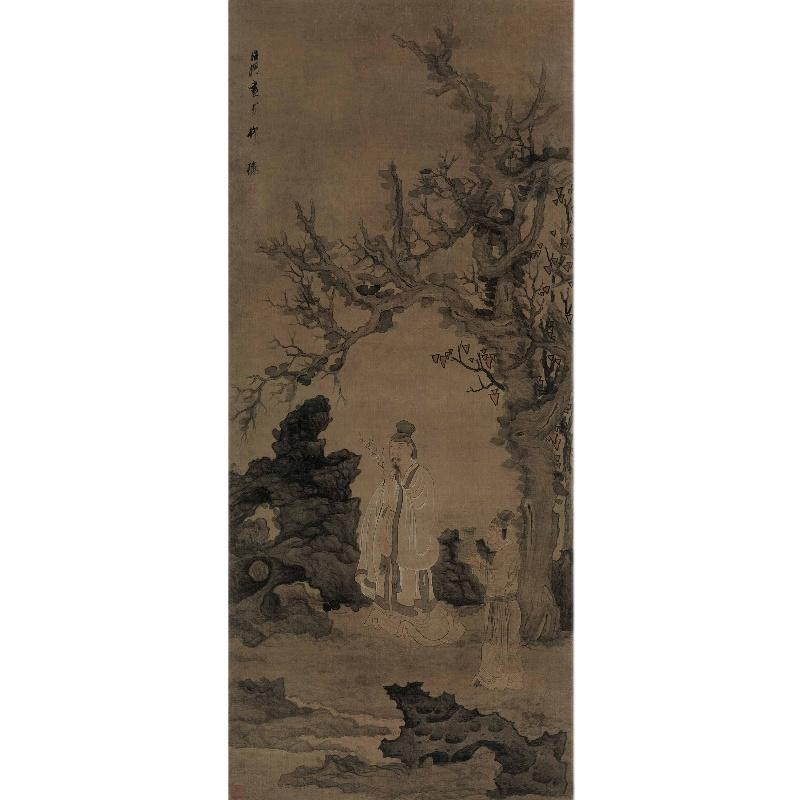 Chinese Antique Art Painting 明 陈洪绶 摘梅高士图 Ming Chen Hongshou Zhai Mei Gao Shi Tu China Ancient Wall Picture Ideas 1956-Chinese Style Finds™