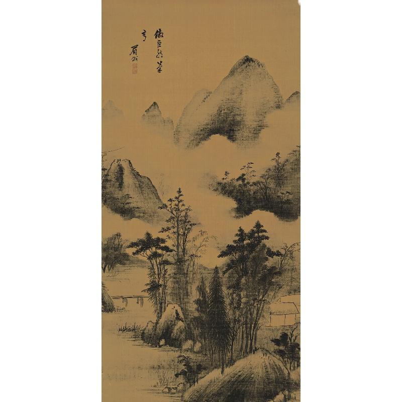 Chinese Antique Art Painting 明 陈继儒 云山幽趣图 Ming Chen Jiru Cloud Mountain China Ancient Wall Picture Ideas 4227-Chinese Style Finds™