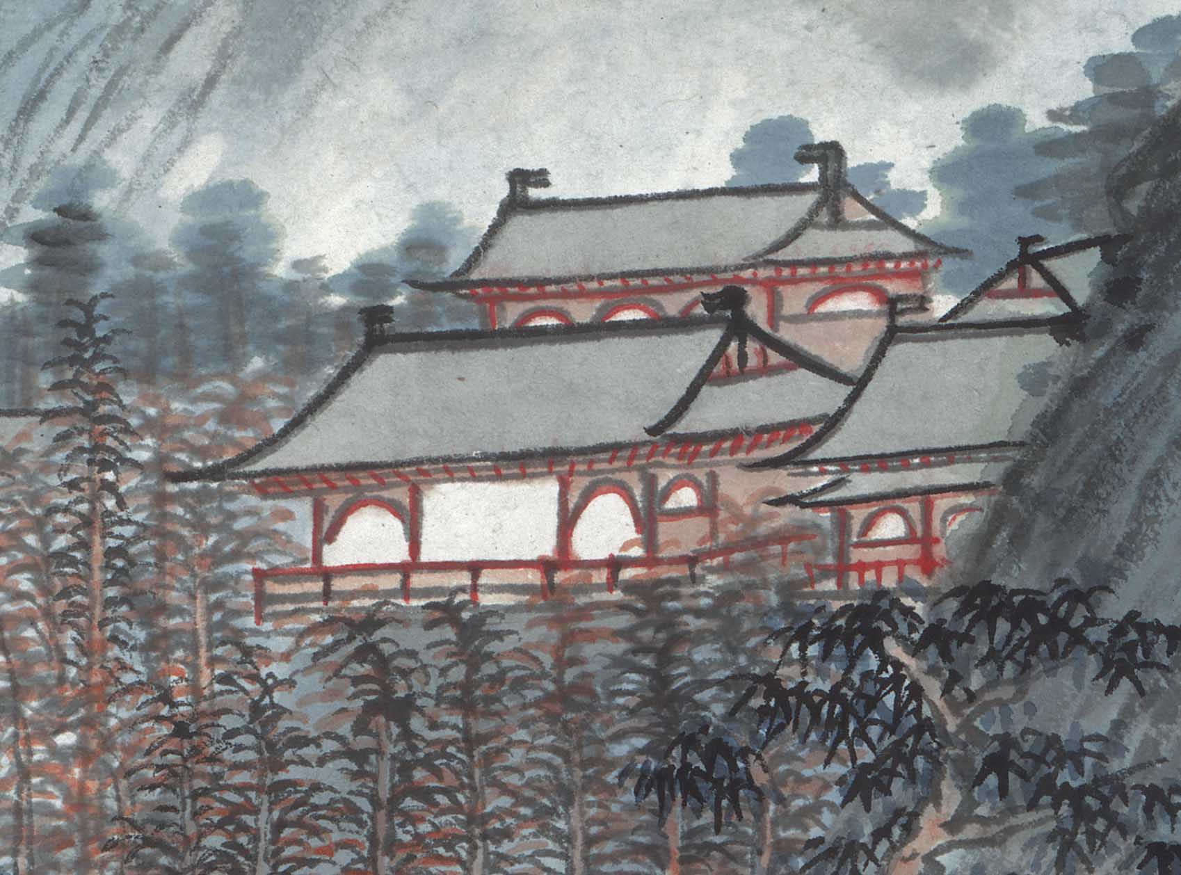 Chinese Antique Art Painting 明 陈汝言 仿古山图 Ming Chen Ru Yan Fang Gu Shan China Ancient Wall Picture Ideas 1996-Chinese Style Finds™