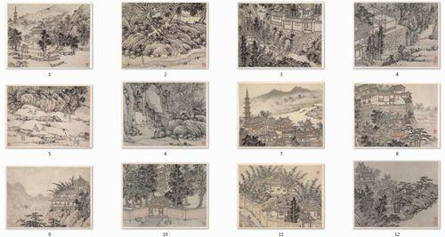 Chinese Antique Art Painting 明 沈周 虎丘十二景图册 Ming Shen Zhou Hu Qiu Shi Er Jing China Ancient Wall Picture Ideas 2186-Chinese Style Finds™