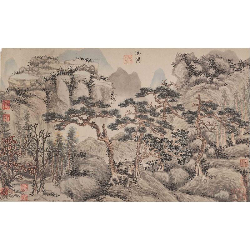 Chinese Antique Art Painting 明 沈周 四松图 Ming Shen Zhou Si Song Tu China Ancient Wall Picture Ideas 2020-Chinese Style Finds™