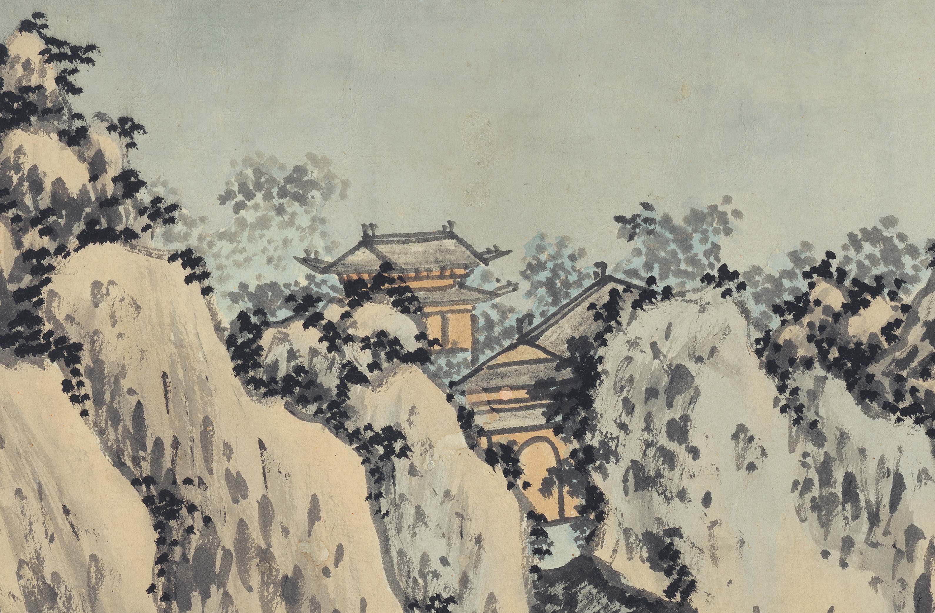 Chinese Antique Art Painting 明 沈周 中秋赏月图 Ming Shen Zhou Zhong Qiu Shang Yue Tu China Ancient Wall Picture Ideas 2230-Chinese Style Finds™