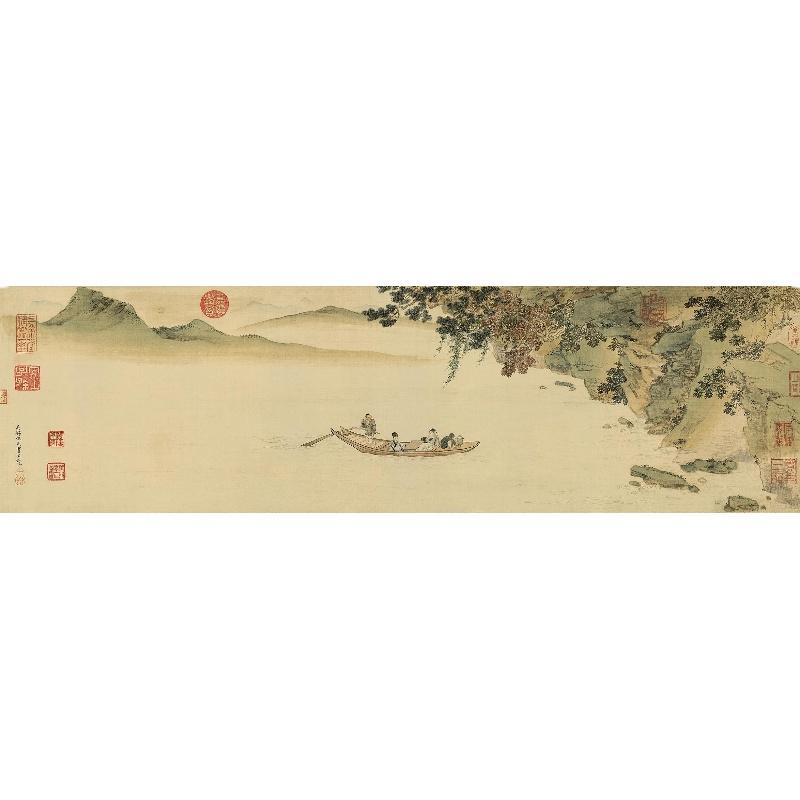 Chinese Antique Art Painting 明 仇英 赤壁图 Ming Qiu Ying Chi Bi Tu China Ancient Wall Picture Ideas 2112-Chinese Style Finds™