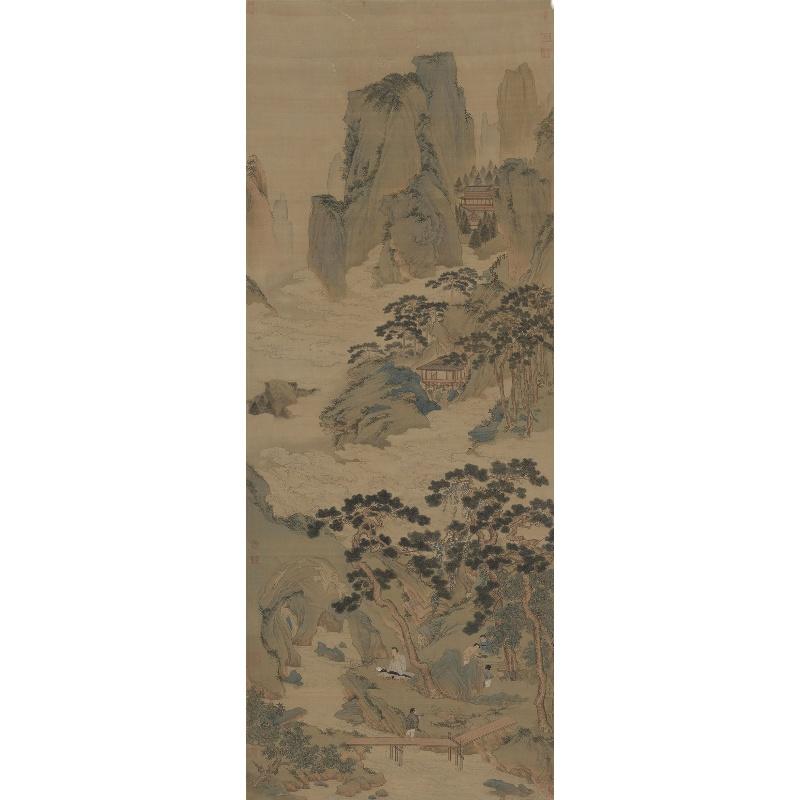 Chinese Antique Art Painting 明 仇英 玉洞仙源图 Ming Qiu Ying Yu Dong Xian Yuan Tu China Ancient Wall Picture Ideas 2084-Chinese Style Finds™