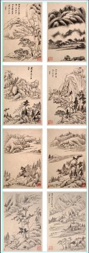 Chinese Antique Art Painting 明 董其昌 山水册页十开 Ming Dong Qichang Shan Shui Landscape China Ancient Wall Picture Ideas 1960-Chinese Style Finds™