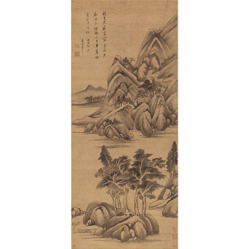 Chinese Antique Art Painting 明 董其昌 石田诗意图 Ming Dong Qichang Shi Tian Shi Yi China Ancient Wall Picture Ideas 1916-Chinese Style Finds™