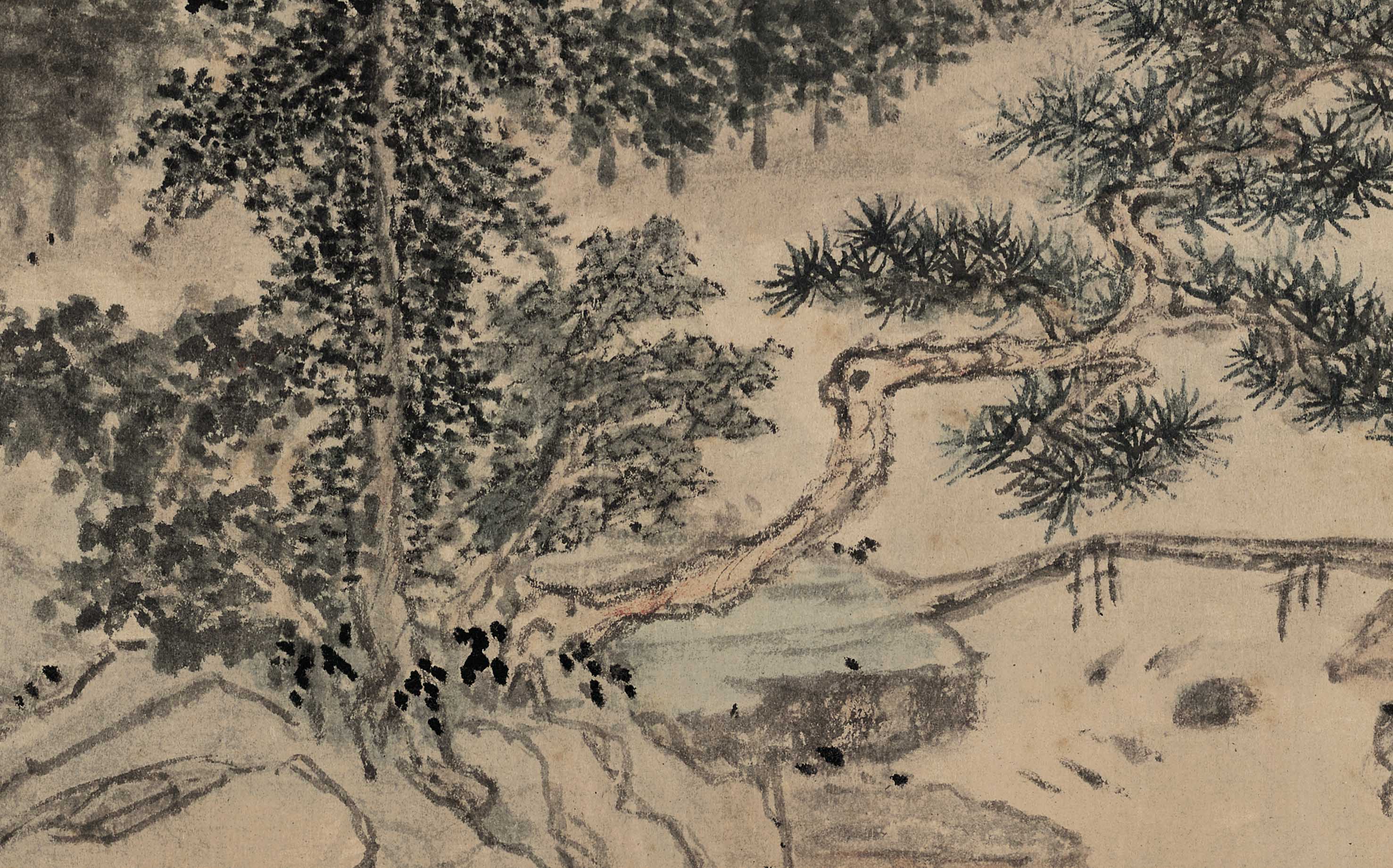 Chinese Antique Art Painting 明 金润 溪山真赏图 Ming Jin Run River Mountain China Ancient Wall Picture Ideas 4391-Chinese Style Finds™