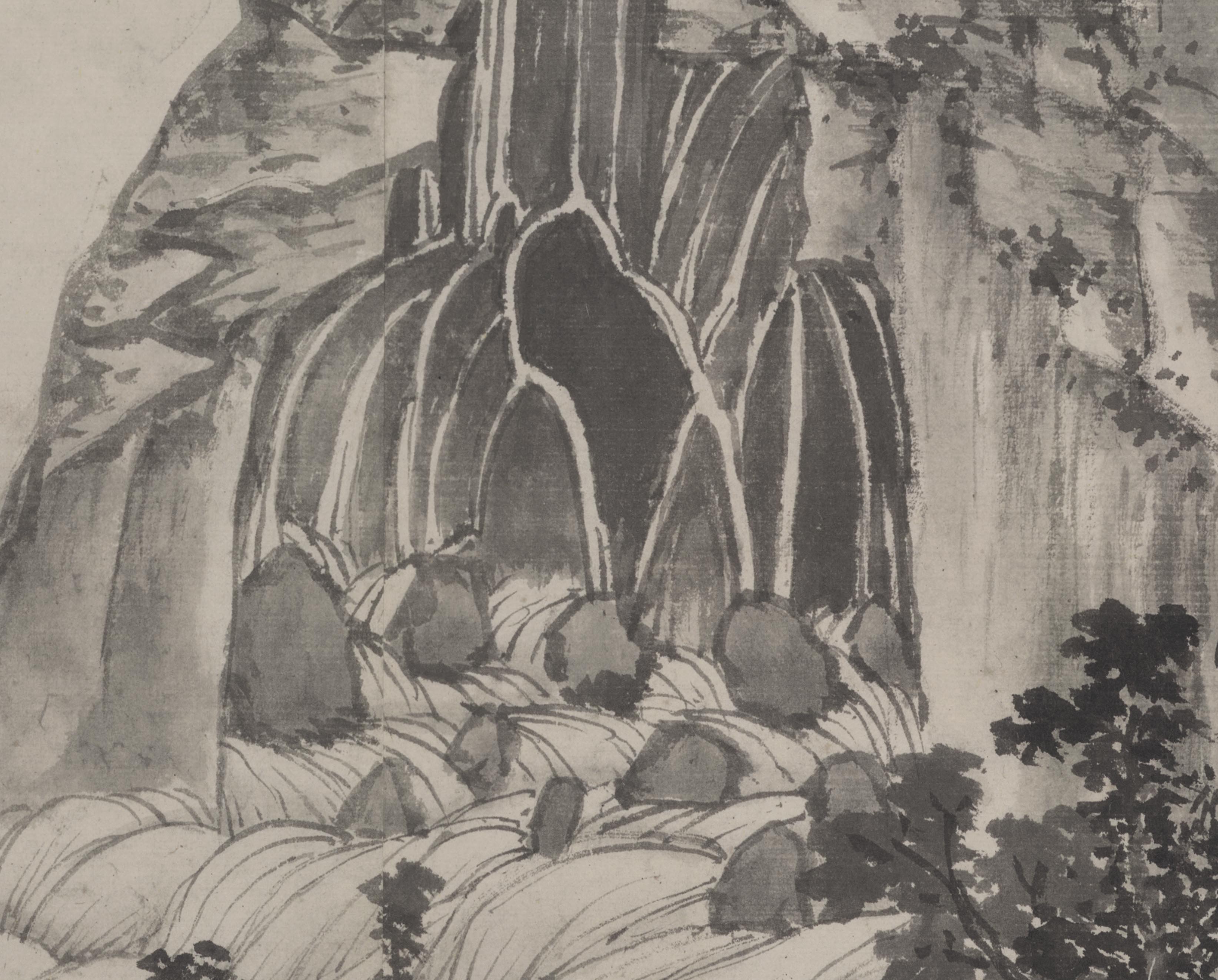 Chinese Antique Art Painting 明 巨幅山水画 沈周 文徵明 烟江叠嶂图 Ming Landscape Shen Zhou Wen Zhengming China Ancient Wall Picture Ideas 2128-Chinese Style Finds™