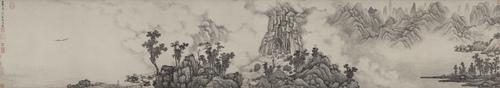 Chinese Antique Art Painting 明 巨幅山水画 沈周 文徵明 烟江叠嶂图 Ming Landscape Shen Zhou Wen Zhengming China Ancient Wall Picture Ideas 2128-Chinese Style Finds™