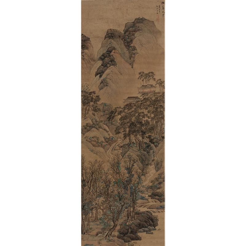 Chinese Antique Art Painting 明 蓝瑛 松萝晚翠图 Ming Lan Ying Song Luo Wan Cui Tu China Ancient Wall Picture Ideas 1886-Chinese Style Finds™