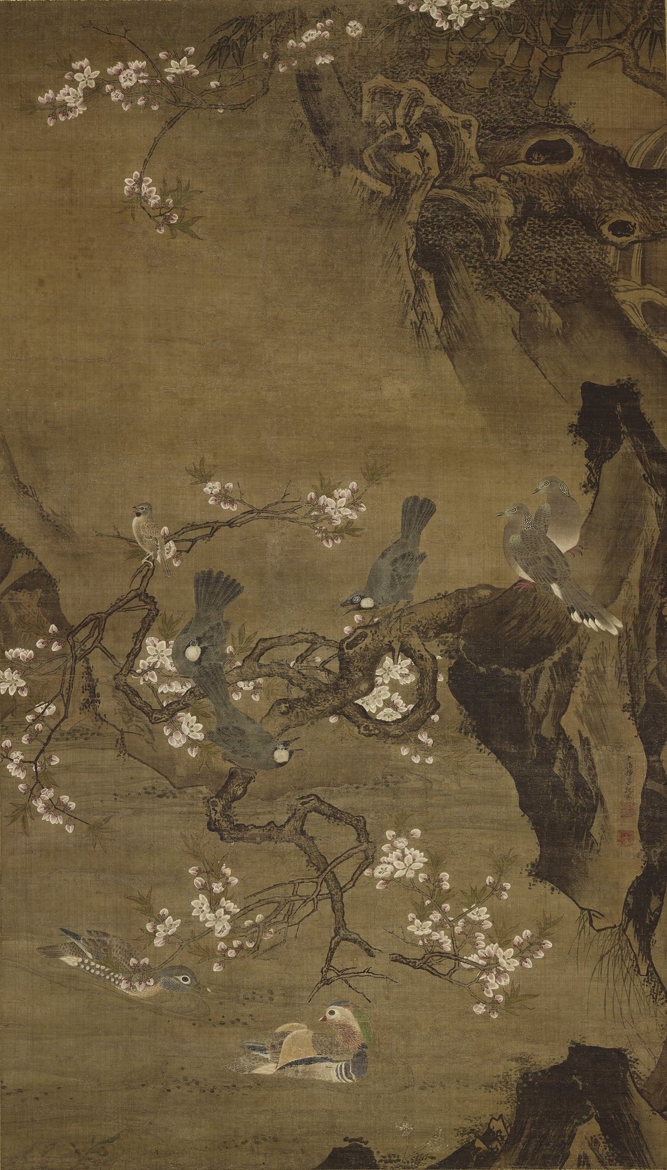 Chinese Antique Art Painting 明 吕纪 四季花鸟图 Ming Lu Ji Four Seasons Birds Flowers China Ancient Wall Picture Ideas 2042-Chinese Style Finds™