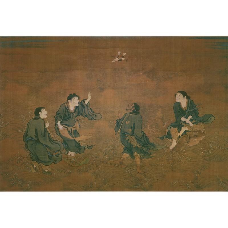 Chinese Antique Art Painting 明 商喜 四仙拱寿图李铁拐寒山刘海拾得四仙 Ming Shangxi Si Xian China Ancient Wall Picture Ideas 4109-Chinese Style Finds™